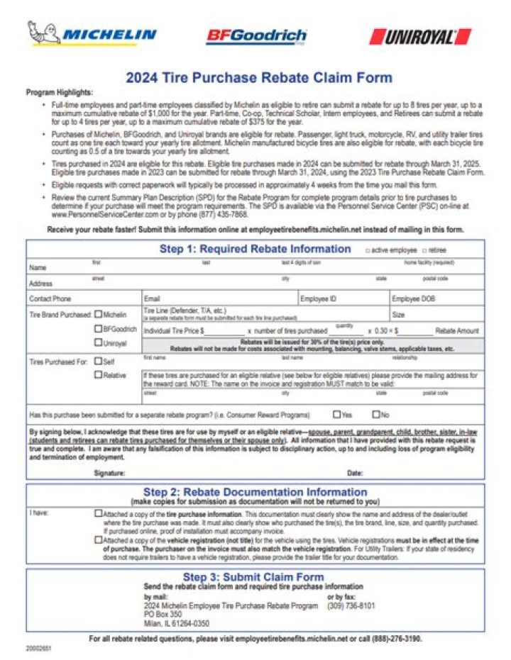 Michelin Tire Rebate 2024 Eligibility Criteria, Benefits, Required Documents, Amount, Status & How To Claim? - SarkariResult