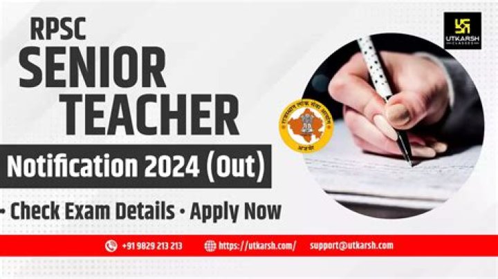 RPSC Senior Teacher TGT Recruitment 2024 : Apply Online For 347 Posts
