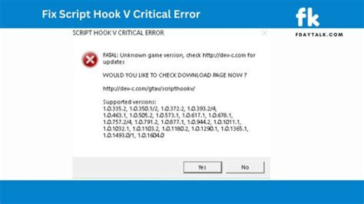 Script Hook V Critical Error: How to Fix / Solve It - SarkariResult