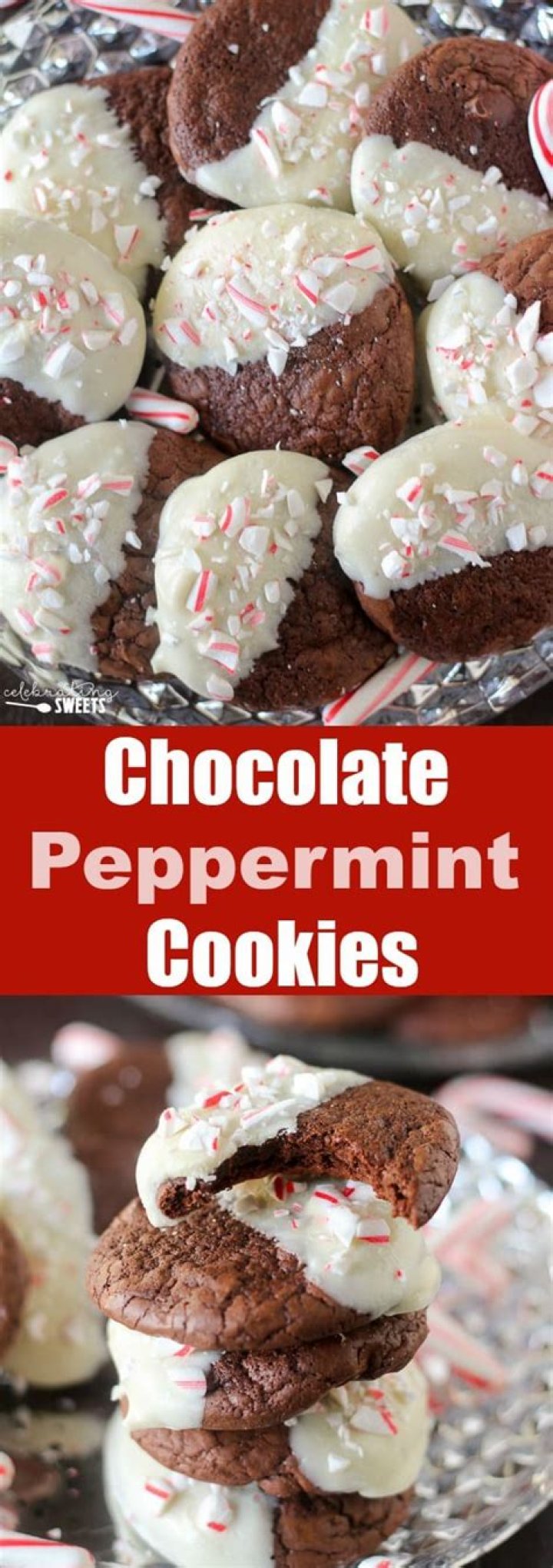 White Chocolate-Dipped Peppermint Cookies - Celebrating Sweets
